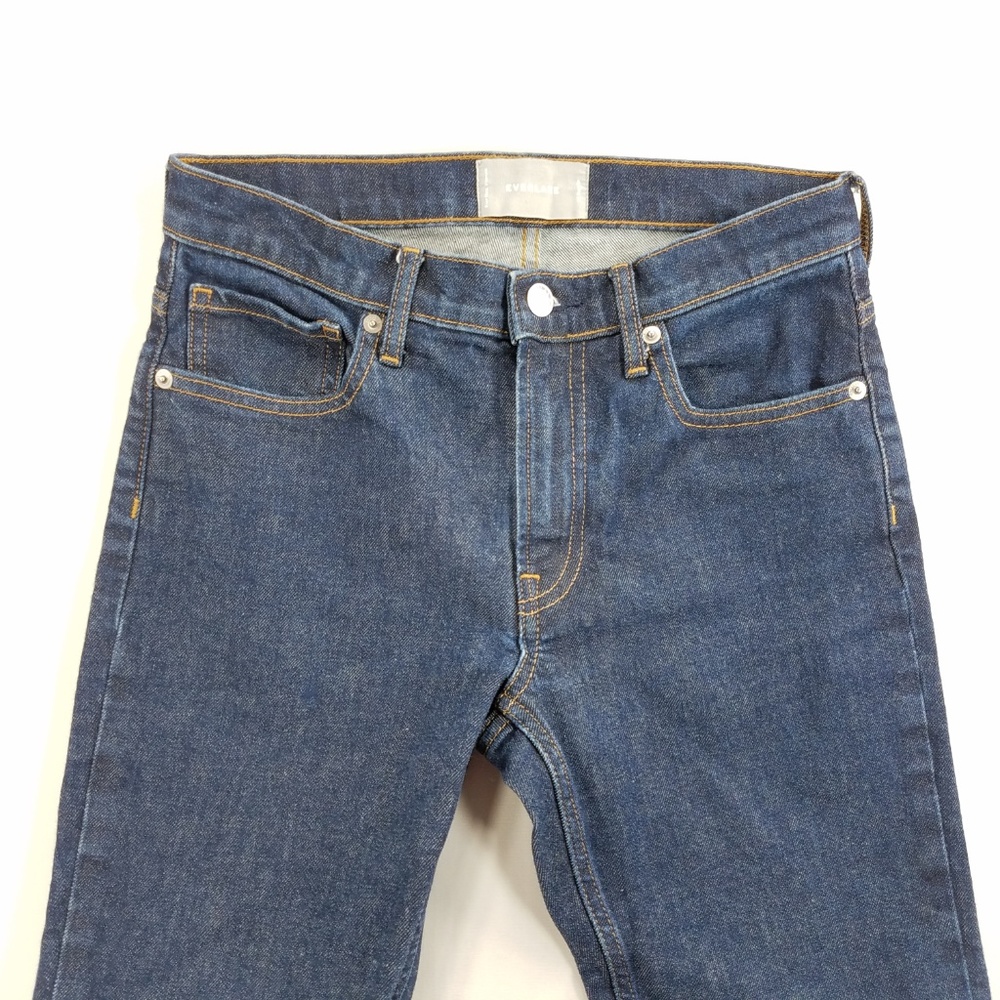 Everlane Blue Jeans Stretchy Dk Denim Mid-Rise Skinny Ankle Pants 27R (28x27) - Picture 6 of 14